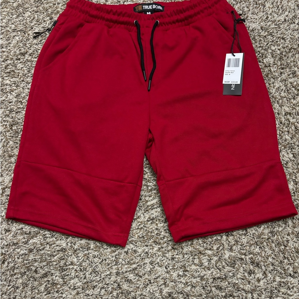 True Born MEDIUM Red Shorts with 5 pockets.